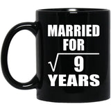3rd Anniversary Married For Square Root of 9 Years - 11oz Coffee Mug Black