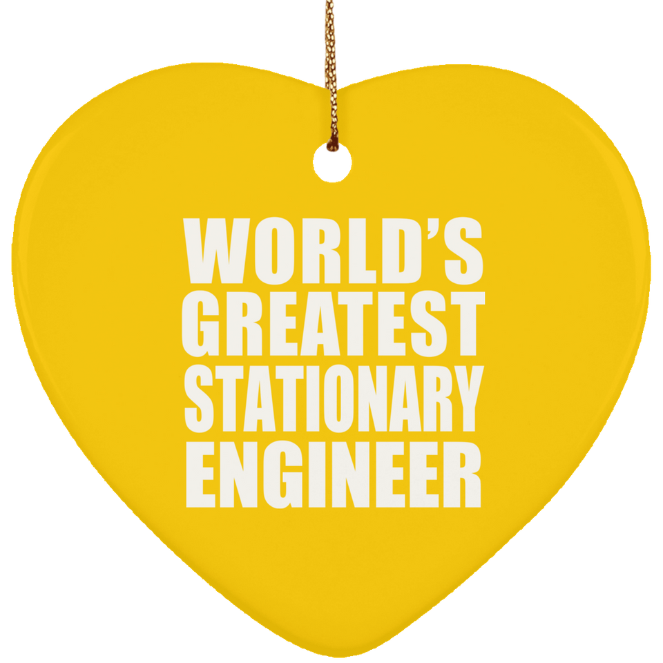 World's Greatest Stationary Engineer - Heart Ornament