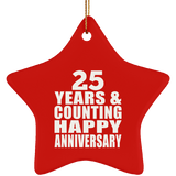 Happy 25th Anniversary 25 Years & Counting - Star Ornament