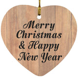 Merry Christmas & Happy New Year - Heart Ornament C