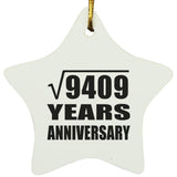 97th Anniversary Square Root of 9409 Years Anniversary - Star Ornament