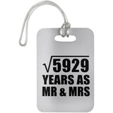 77th Anniversary Square Root of 5929 Years As Mr & Mrs - Luggage Bag Tag