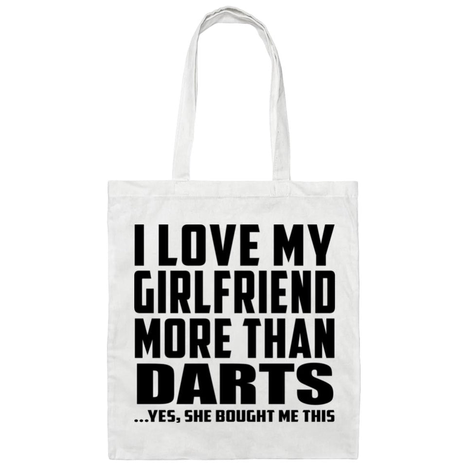 I Love My Girlfriend More Than Darts - Tote Bag White
