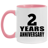 2nd Anniversary 2 Years - 11oz Accent Mug Pink