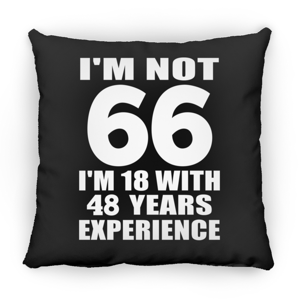 66th Birthday I'm Not 66 I'm 18 With 48 Years Experience - Throw Pillow Black