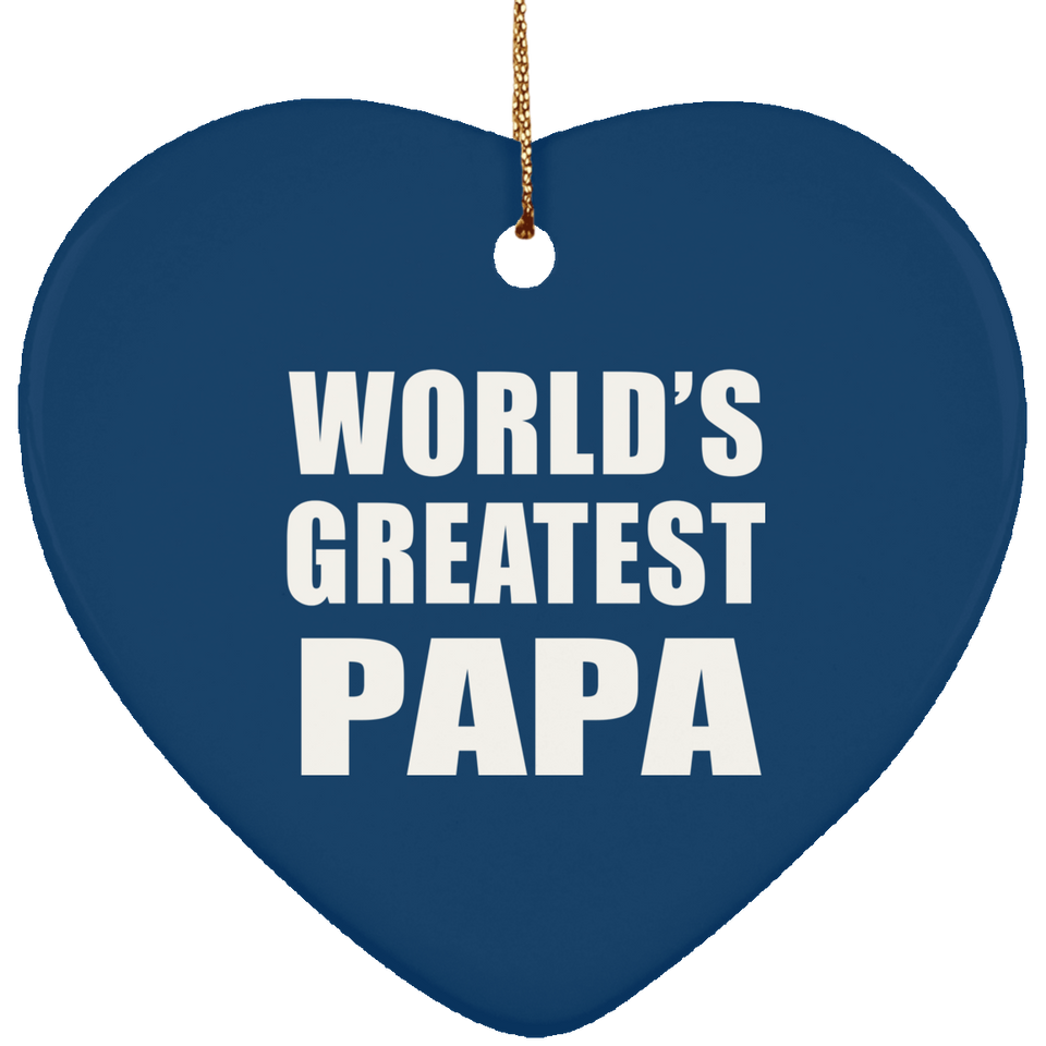 World's Greatest Papa (Grandpa) - Heart Ornament