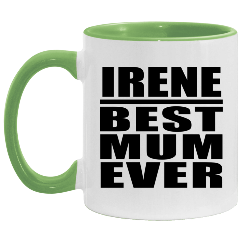 Irene Best Mum Ever - 11oz Accent Mug Green