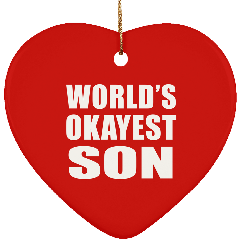 World's Okayest Son - Heart Ornament