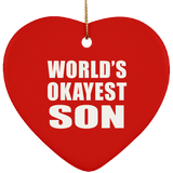 World's Okayest Son - Heart Ornament