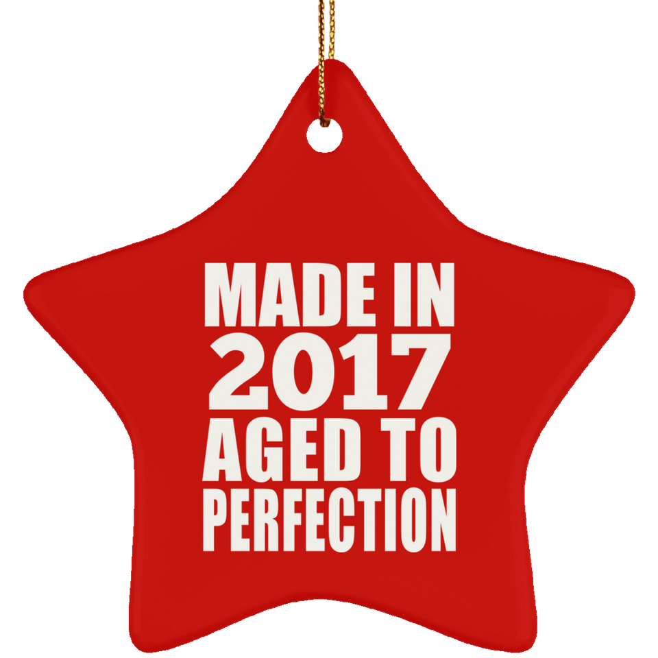 7th Birthday Made In 2017 Aged to Perfection - Star Ornament