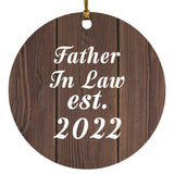 Father In Law Established EST. 2022 - Circle Ornament D