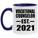 Vocational Counselor Established Est. 2021 - 11oz Accent Mug Purple