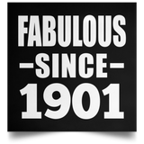 123rd Birthday Fabulous Since 1901 - Poster Square