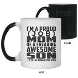 [CC] Personalized Gift, Proud [Job] Mom Of Awesome Son - 11 15 Oz Color Changing Mug