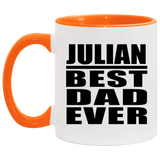 Julian Best Dad Ever - 11oz Accent Mug Orange