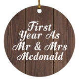 First Year As Mr & Mrs Mcdonald - Circle Ornament D