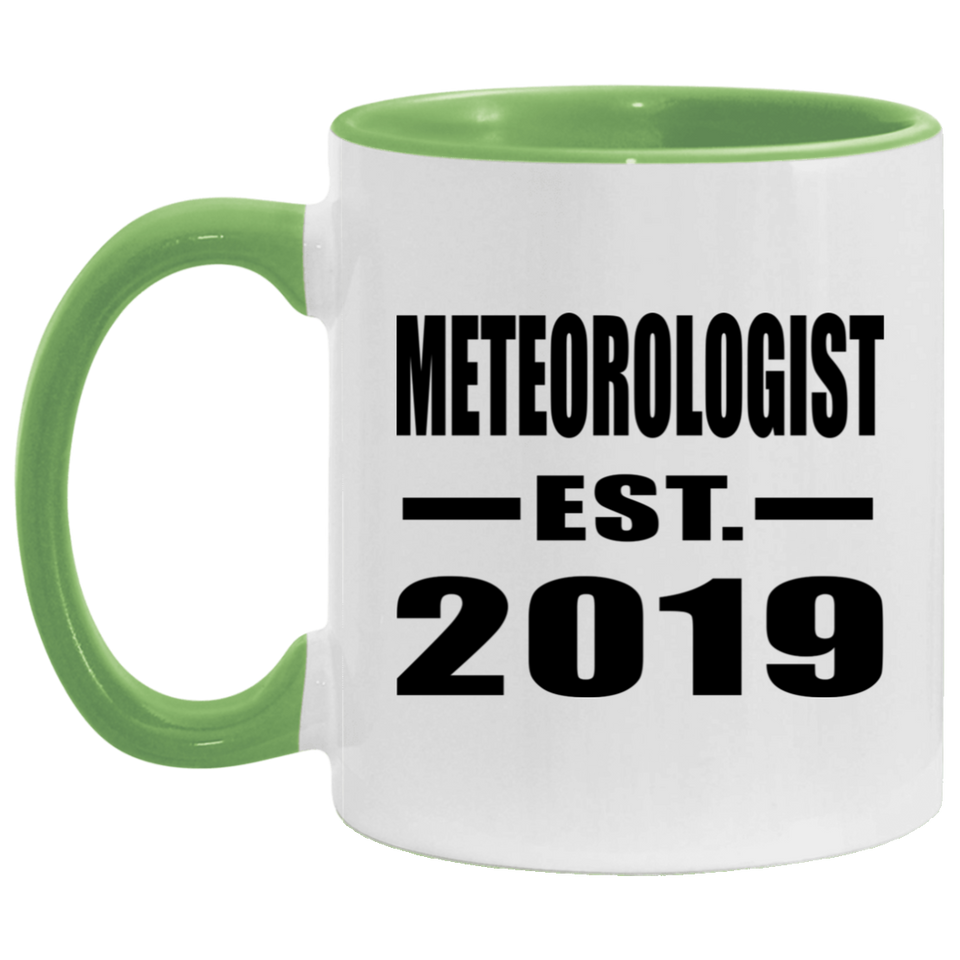 Meteorologist Established EST. 2019 - 11oz Accent Mug Green