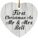 First Christmas As Mr & Mrs Bell - Heart Ornament F