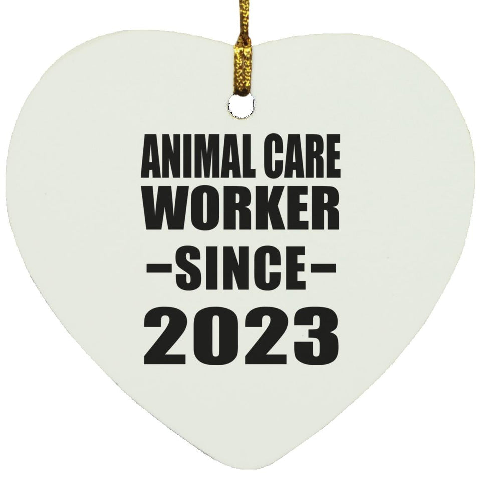 Animal Care Worker Since 2023 - Heart Ornament