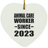 Animal Care Worker Since 2023 - Heart Ornament