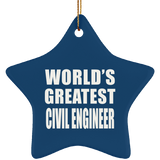 World's Greatest Civil Engineer - Star Ornament