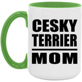 Cesky Terrier Mom - 15oz Accent Mug Green