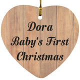 Dora Baby's First Christmas - Heart Ornament C