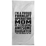 Proud Forklift Operator Mom Of Awesome Daughter - Hand Towel