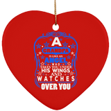 Grandpa Is Like An Angel Takes You Under His Wings - Heart Ornament