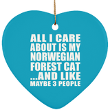 All I Care About Is My Norwegian Forest Cat - Heart Ornament