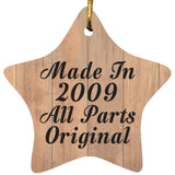 15th Birthday Made In 2009 All Parts Original - Star Ornament C