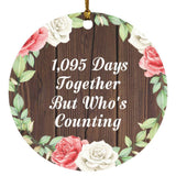 3rd Anniversary 1,095 Days Together Who's Counting - Circle Ornament A
