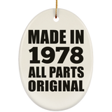 46th Birthday Made in 1978 All Parts Original - Oval Ornament