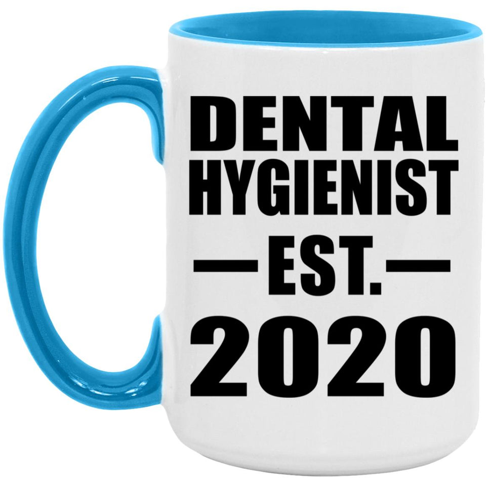 Dental Hygienist Established EST. 2020 - 15oz Accent Mug Blue