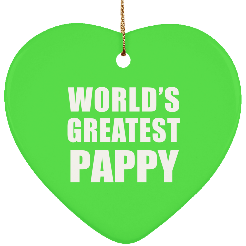 World's Greatest Pappy - Heart Ornament