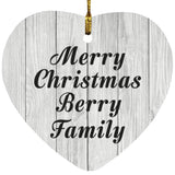 Merry Christmas Berry Family - Heart Ornament F