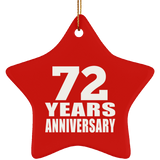 72nd Anniversary 72 Years - Star Ornament