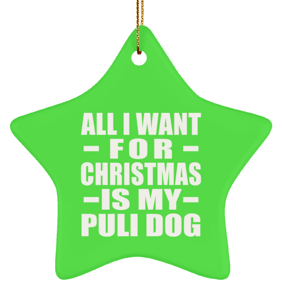 All I Want For Christmas Is My Puli Dog - Star Ornament