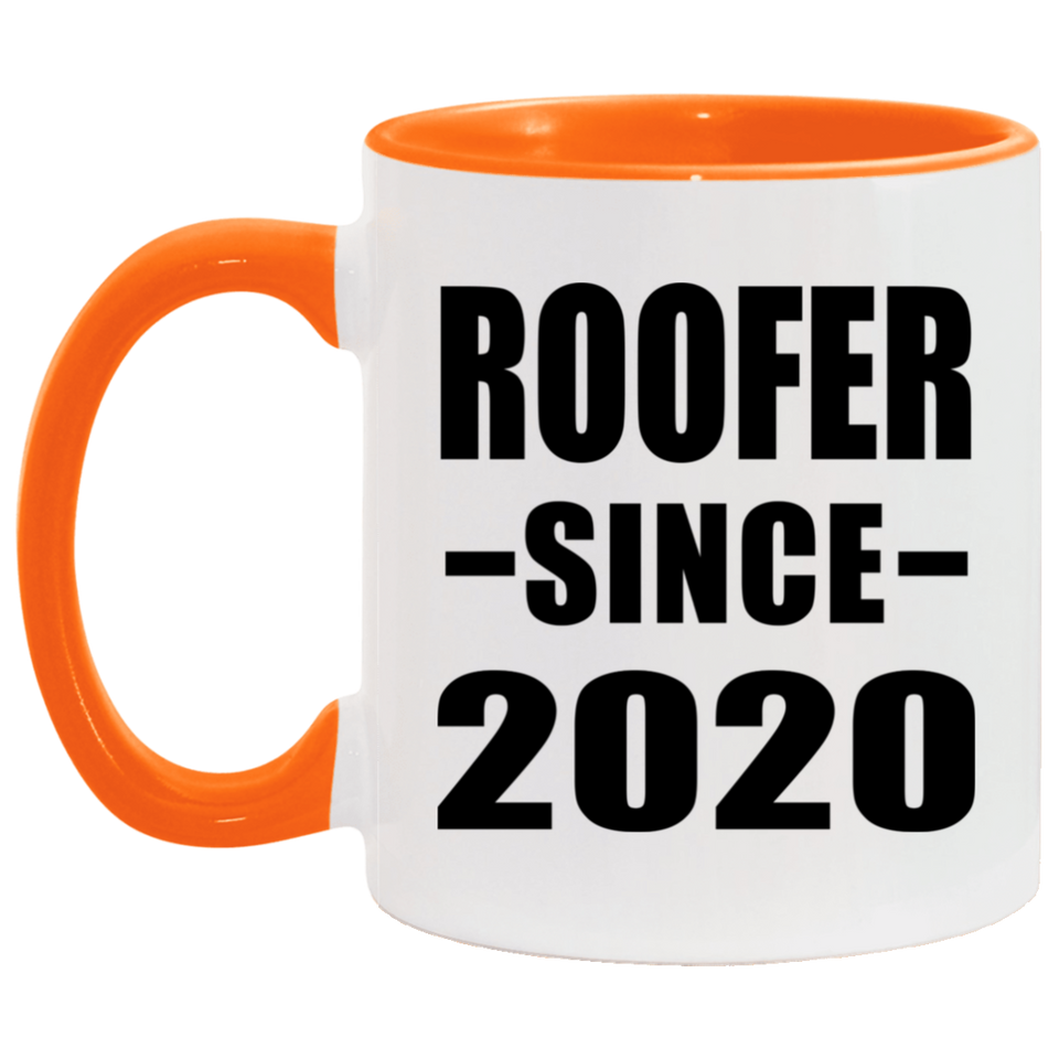 Roofer Since 2020 - 11oz Accent Mug Orange