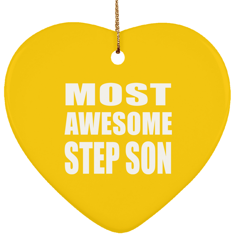 Most Awesome Step Son - Heart Ornament