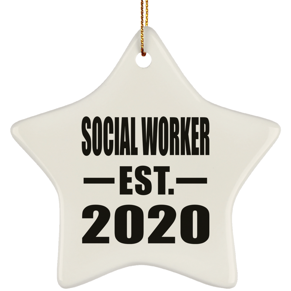 Social Worker Established EST. 2020 - Star Ornament