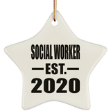 Social Worker Established EST. 2020 - Star Ornament
