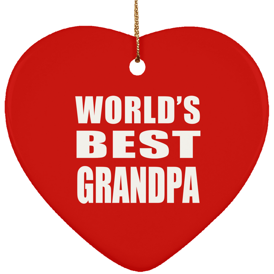 World's Best Grandpa - Heart Ornament