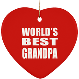 World's Best Grandpa - Heart Ornament