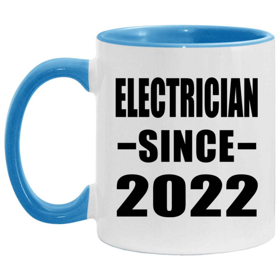 Electrician Since 2022 - 11oz Accent Mug Blue