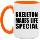 Skeleton Makes Life Special - 15oz Accent Mug Orange