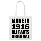 108th Birthday Made in 1916 All Parts Original - Tote Bag White
