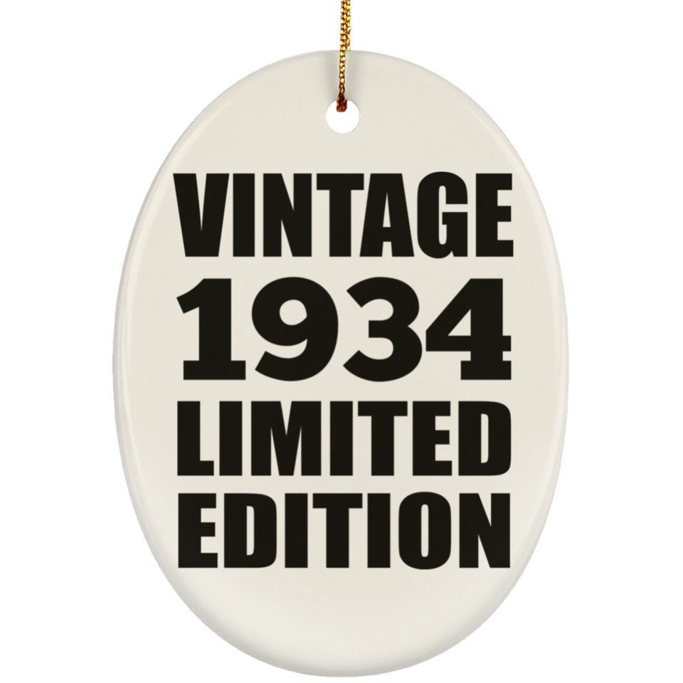90th Birthday Vintage 1934 Limited Edition - Oval Ornament