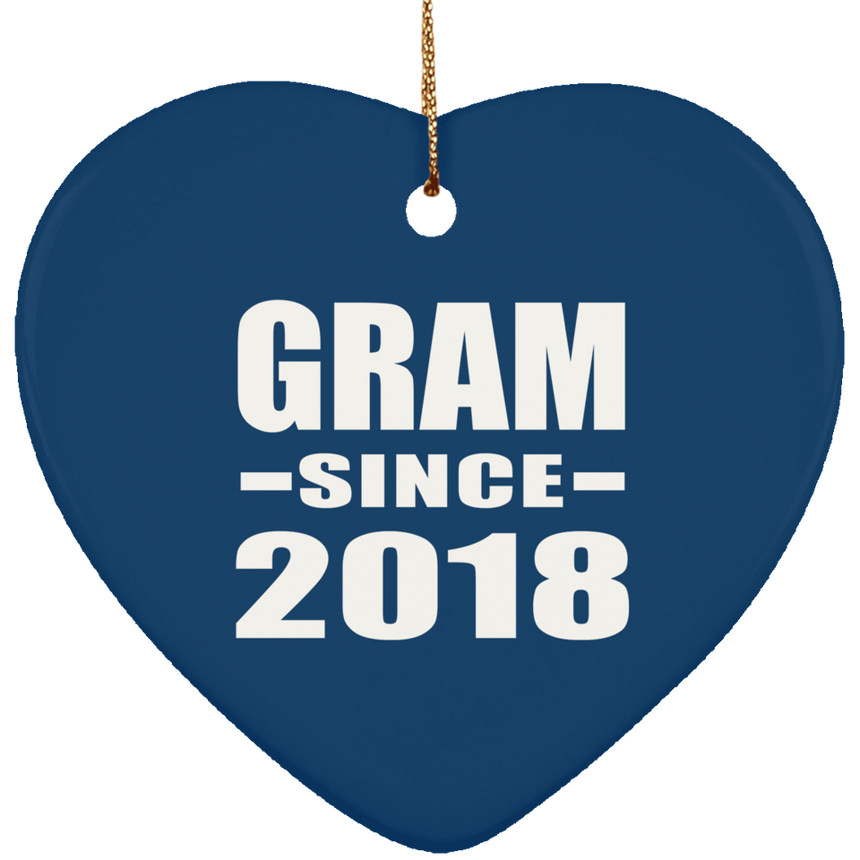 Gram Since 2018 - Heart Ornament
