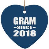 Gram Since 2018 - Heart Ornament